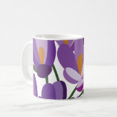 Paarse Krokus Bloemen Koffiemok (Voorkant links)
