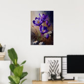 Paarse Krokus Bloemen Kunstprint Poster (Thuiskantoor)