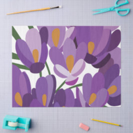 Paarse Krokus Bloemen Tissuepapier