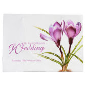 Paarse krokus waterverf kunst bruiloft geschenk ta large cadeautasje (Achterkant)