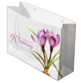 Paarse krokus waterverf kunst bruiloft geschenk ta large cadeautasje (Voorkant Gekanteld)