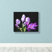 Paarse krokusbloemen boho moderne digitale beelden canvas afdruk (Insitu (Houten vloer))