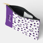 Paarse kronkelharten, pom Poms, Megafone Pattern Etui (Open)