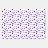 Paarse kronkelharten, pom Poms, Megafone Pattern Inpakpapier Vel (Voorkant)