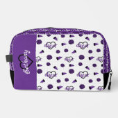 Paarse kronkelharten, pom Poms, Megafone Pattern Toilettasje (Voorkant)