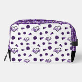 Paarse kronkelharten, pom Poms, Megafone Pattern Toilettasje (Achterkant)