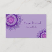 Paarse Kroon Chakra Energie Genezer Reiki Visitekaartje (Voorkant)