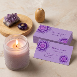 Paarse Kroon Chakra Energie Healer Reiki Zakelijk  Visitekaartje