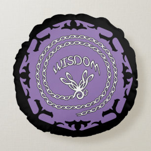 Paarse kroon Chakra "Wisdom" Dragonfly Rond Kussen