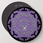 Paarse kroon Chakra "Wisdom" Dragonfly Ronde Button 6,0 Cm (Voorkant /achterkant)
