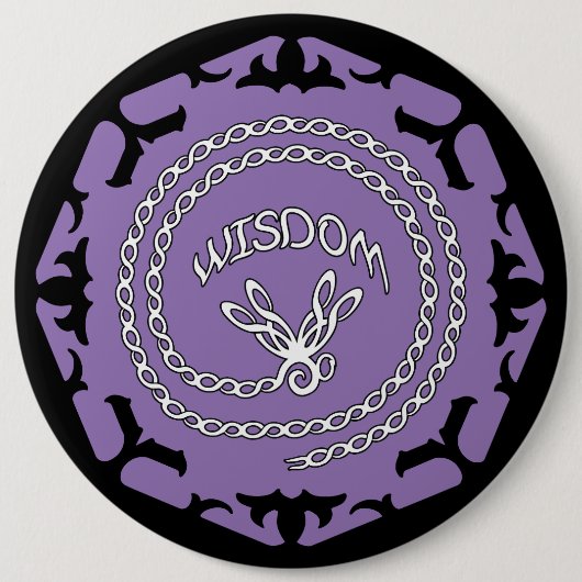 Paarse kroon Chakra "Wisdom" Dragonfly Ronde Button 6,0 Cm (Voorkant)