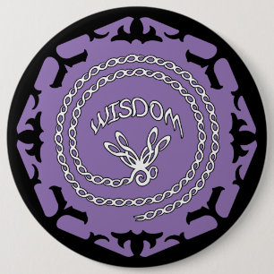 Paarse kroon Chakra "Wisdom" Dragonfly Ronde Button 6,0 Cm
