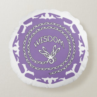 Paarse Kroon Chakra "Wisdom" Libel Witte Achtergro Rond Kussen