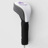 Paarse Kroon en Aangepaste Naam Mooie Golfheadcover (Schuin)