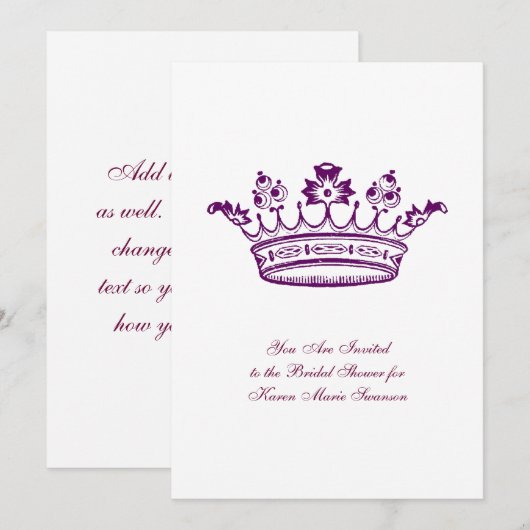 Paarse Kroon Kaart (Voorkant / Achterkant)