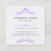 Paarse Kroon Lijst Vierkante Visitekaartje (Achterkant)