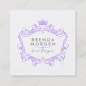 Paarse Kroon Lijst Vierkante Visitekaartje (Voorkant)