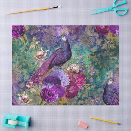 Paarse kroonpak met ontkoppeling van bloemen tissuepapier (Craft)