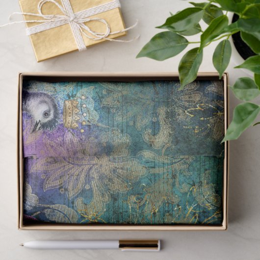 Paarse kroonpak met ontkoppeling van bloemen tissuepapier (Geschenk)