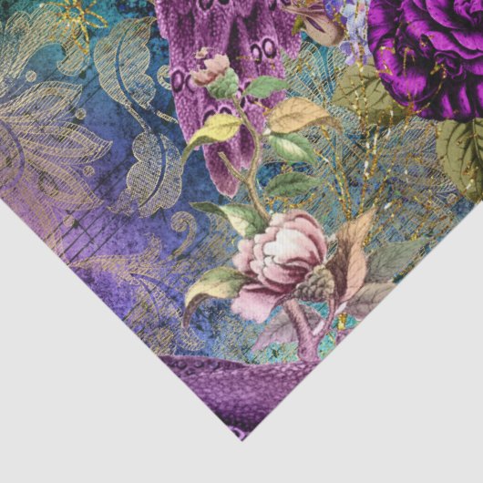 Paarse kroonpak met ontkoppeling van bloemen tissuepapier (Detail)