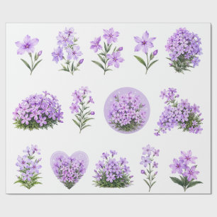 Paarse Kruipende Vlambloem Wilde Bloemen Botanisch Cadeaupapier