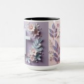 Paarse Kruis Bloemen Mok ai ontwerp (Midden)