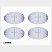 Paarse Kruis Damast Bloem Envelope Zegels Stickers (Vel)