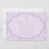 Paarse Kruis doop uitnodiging (Voorkant)