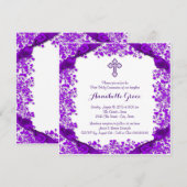 Paarse Kruis Eerste Communie Kaart (Voorkant / Achterkant)