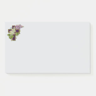 Paarse Kruis En Bloemen Post-it® Notes