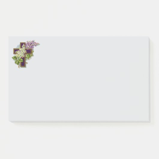 Paarse Kruis En Bloemen Post-it® Notes (Voorkant)