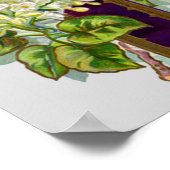 Paarse Kruis En Bloemen Poster (Hoek)