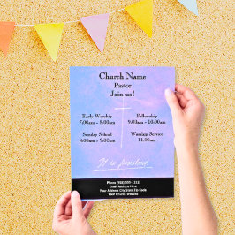 Paarse Kruis Het is klaar met Pasen Join US Servic Flyer