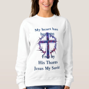 Paarse Kruis Jezus Dames Sweatshirt