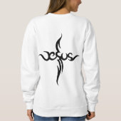 Paarse Kruis Jezus Dames Sweatshirt (Achterkant)