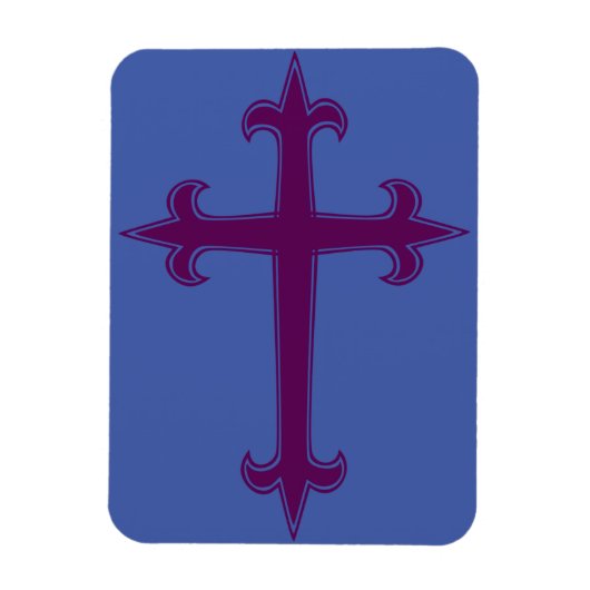 Paarse Kruis Lent- en Advent Devotionele Kunst Magneet (Verticaal)