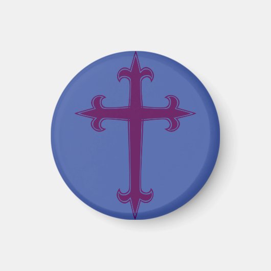 Paarse Kruis Lent- en Advent Devotionele Kunst Magneet (Voorkant)