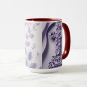 Paarse Kruis Verjaardag cadeau Mok (Voorkant rechts)