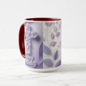 Paarse Kruis Verjaardag cadeau Mok (Voorkant links)