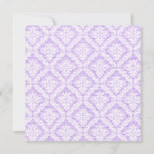 Paarse Kruis witte damast burlap Eerste Communie Kaart (Achterkant)