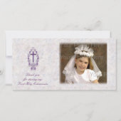 Paarse Kruisreligie Hartelijk dank Bedankkaart (Voorkant)