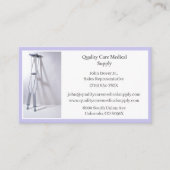 Paarse Krukken Apparatuur Medische Senior Care Visitekaartje (Voorkant)