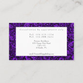 Paarse krystal band & Amethyst fortuin Visitekaartje (Achterkant)