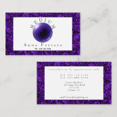 Paarse krystal band & Amethyst fortuin Visitekaartje (Voorkant / Achterkant)