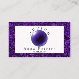 Paarse krystal band & Amethyst fortuin Visitekaartje