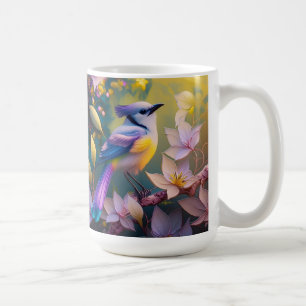 Paarse Kuif Gele Borst Fantasie Vogel Koffiemok