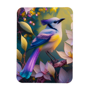Paarse Kuif Gele Borst Fantasie Vogel Magneet