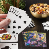 Paarse Kuif Gele Borst Fantasie Vogel Pokerkaarten (Insitu)