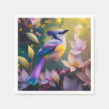 Paarse Kuif Gele Borst Fantasie Vogel
