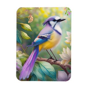 Paarse KuifJay Fantasie Vogel Magneet